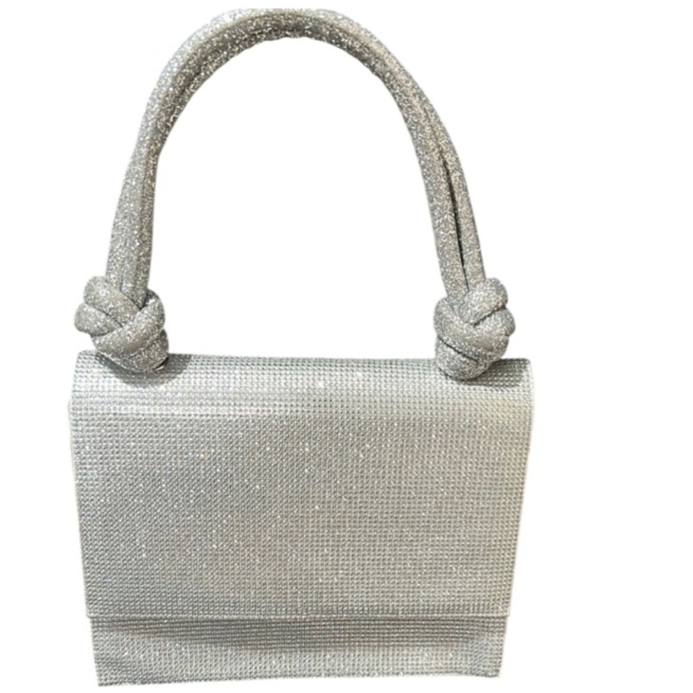 1110. D’Margeaux Silver & Crystal evening bag‎ with silver crossbody chain